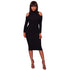 Carol Black Cut Out Shoulders Ribbed Midi Dress #Midi Dress #Black